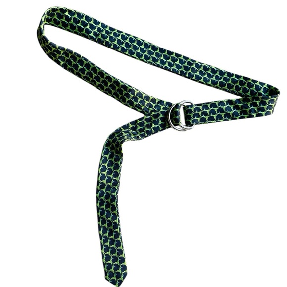 J.Crew Silk Stylish Green and Blue Patterned Belt. - Picture 1 of 3